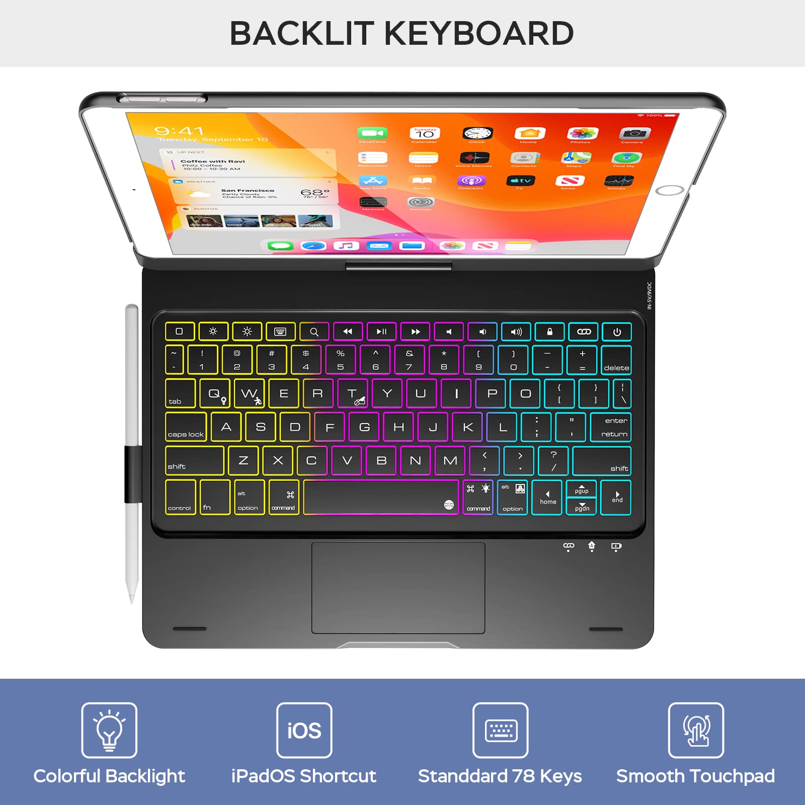 iPad第9世代　キーボード付き Amazon.co.jp: NOKBABO iPad 第9世代ケース キーボード付き 360